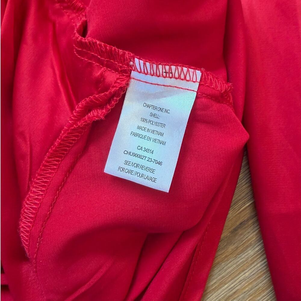 Haven Blair London Red Twist Front Blouse Womens Medium Long Sleeve V Neck Top - Picture 5 of 5